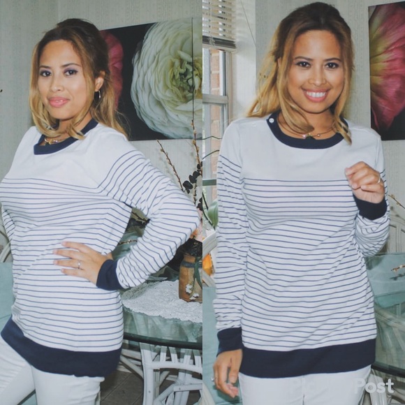 Tommy Hilfiger Sweaters - Tommy Hilfiger Golf size M stripe sweatshirt top